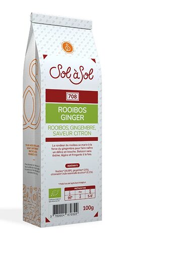 100g - Rooibos Gingembre citron bio - Sol à Sol