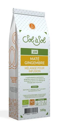 100g - Maté, gingembre et citron bio - Sol à Sol