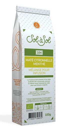 100g - Maté, citron et menthe bio - Sol à Sol