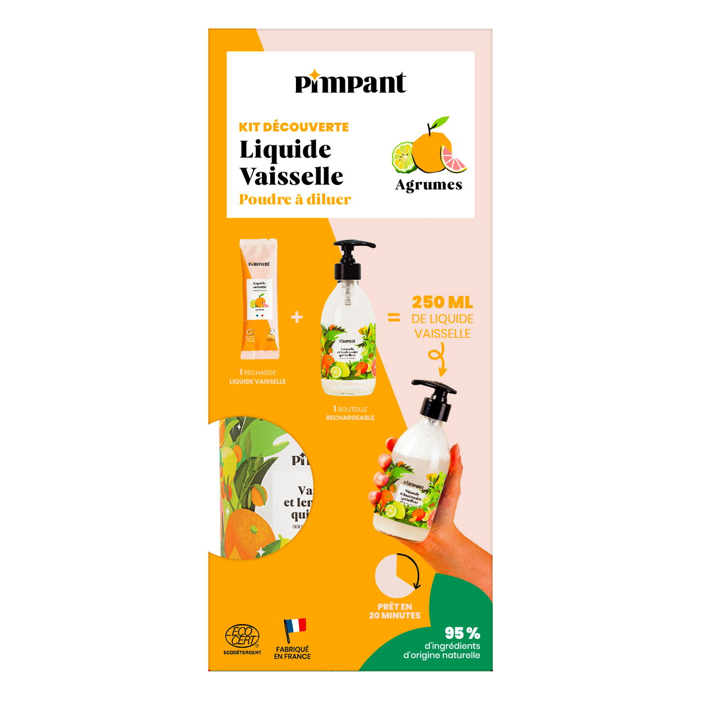 Bouteille pour liquide vaisselle agrumes 250 ml - 250ml