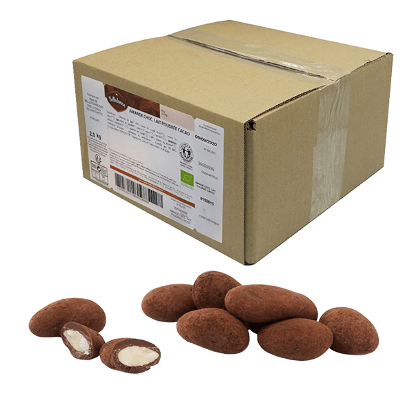 Amandes chocolat lait poudrée cacao bio Vrac - 2 kg