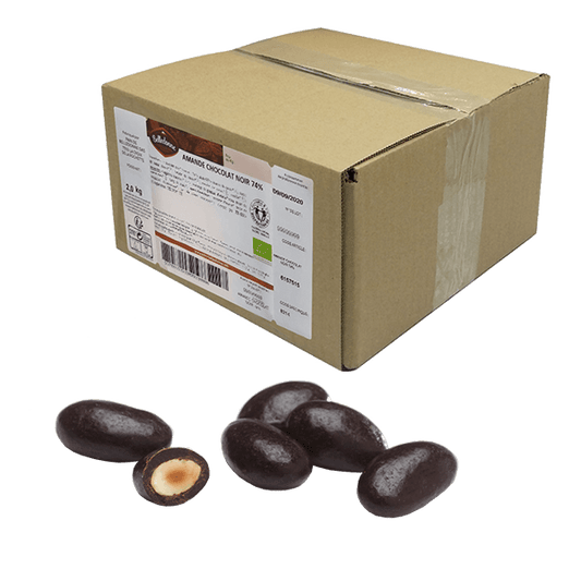 Amandes chocolat noir 74% bio Vrac - 2 kg