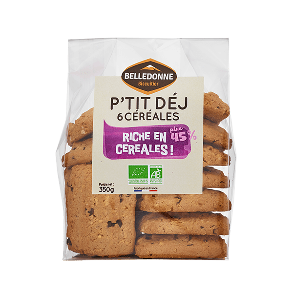 Biscuit p'tit déj 6 céréales bio - 350 g