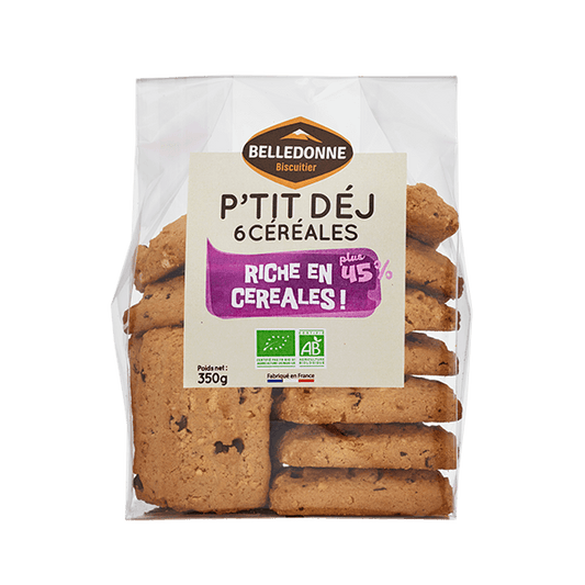 Biscuit p'tit déj 6 céréales bio - 350 g