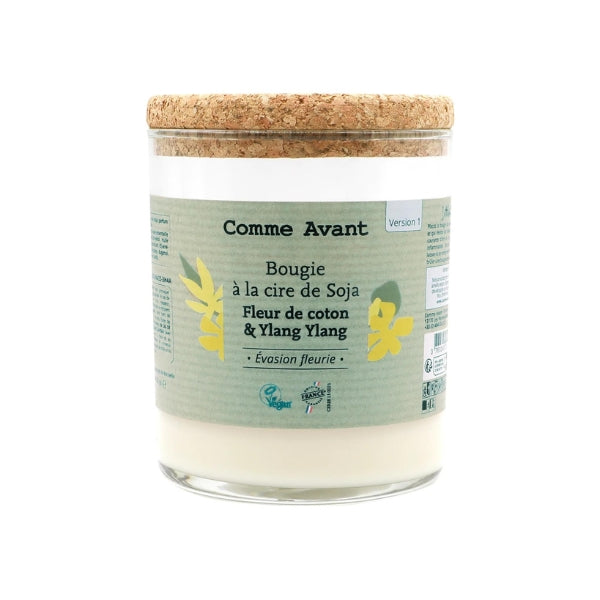 Bougie à la cire de soja fleur de coton & ylang ylang - 190 g